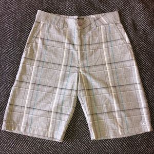 O’Neill Men’s Grey Grid-Print Stretch Shorts